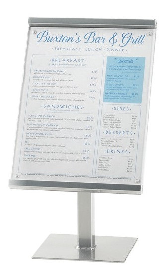 Cal Mil - 15" One by One Silver Metal Magnetic Sign Display - 11531574