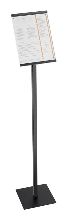 Cal Mil - 46" One by One Black Metal Magnetic Sign Display - 11534613