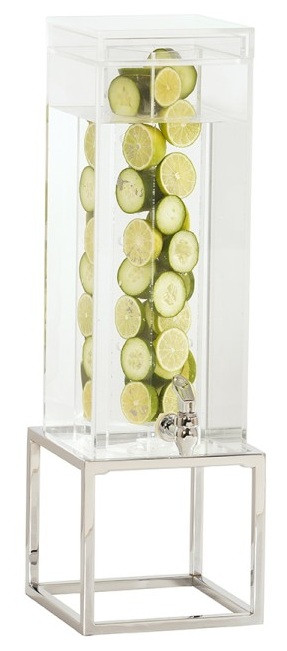 Cal Mil - 3 Gallon Milo Chrome Beverage Dispenser W/ Infusion Chamber & Base - 237503INF49