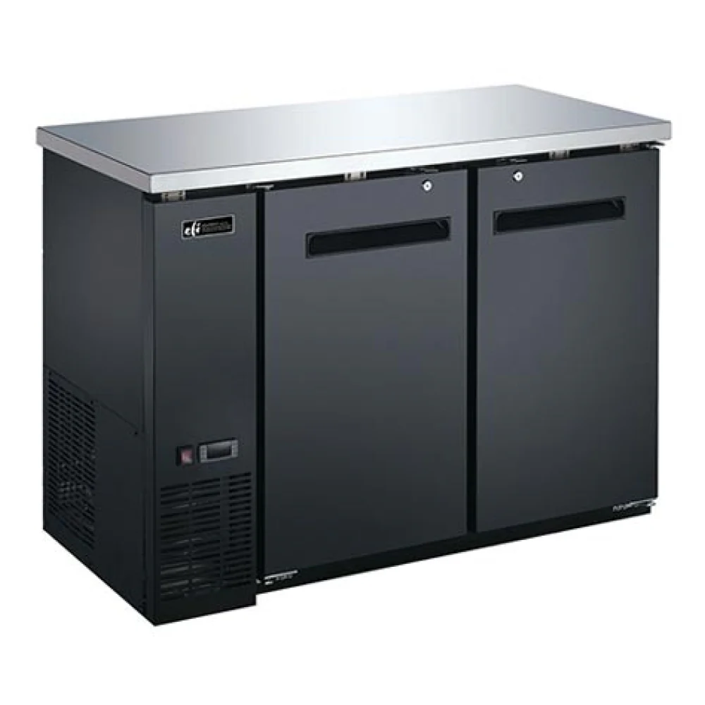 EFI CBBDR2-48CC 49" 2-Door Black Back Bar Refrigerator