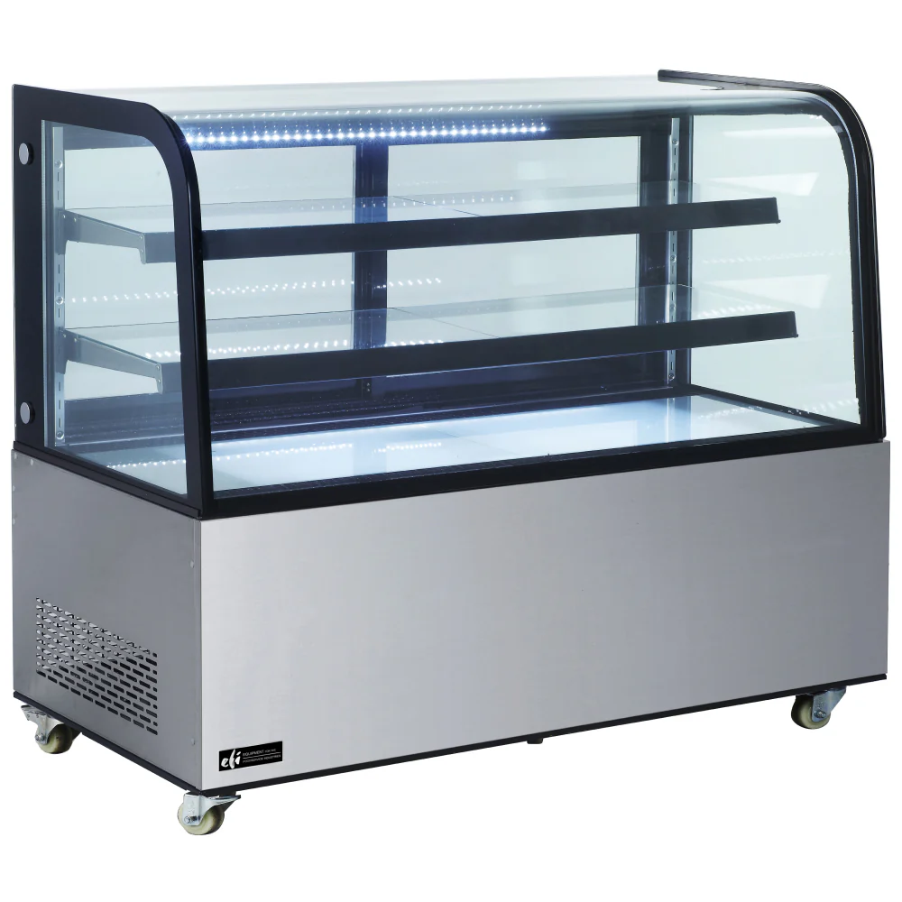 EFI CGCM-7348 72" Curved Glass Refrigerated Display Case - 17.7 Cu. Ft.