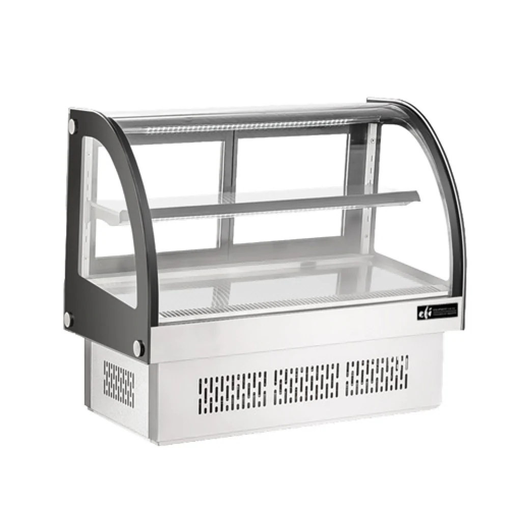 EFI CGCM-CT-3633 36" Curved Glass Countertop Refrigerated Showcase - 4.8 Cu. Ft.