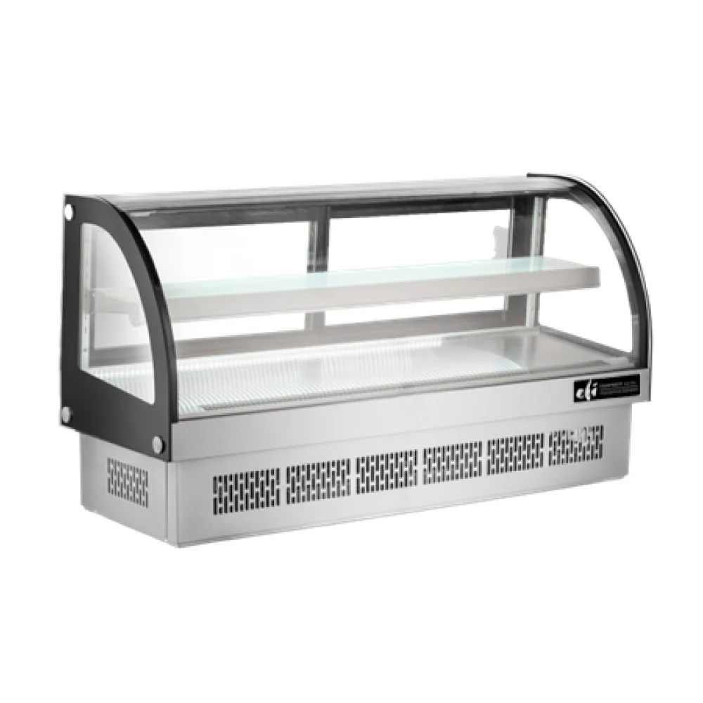 EFI CGCM-CT-6033 60.5" Curved Glass Countertop Refrigerated Showcase - 8.3 Cu. Ft.