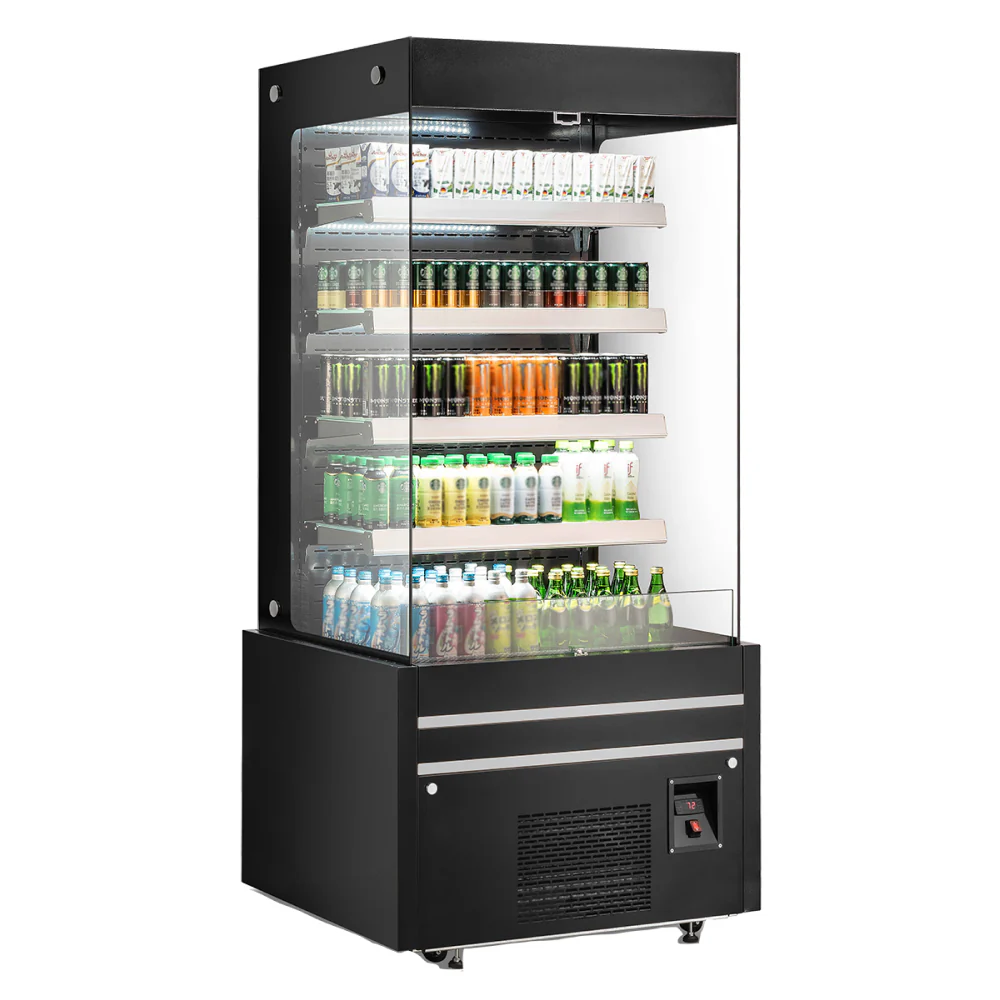 EFI CGOMB-3680 29" Black Straight Refrigerated Open Air Merchandiser - 17.7 Cu. Ft.
