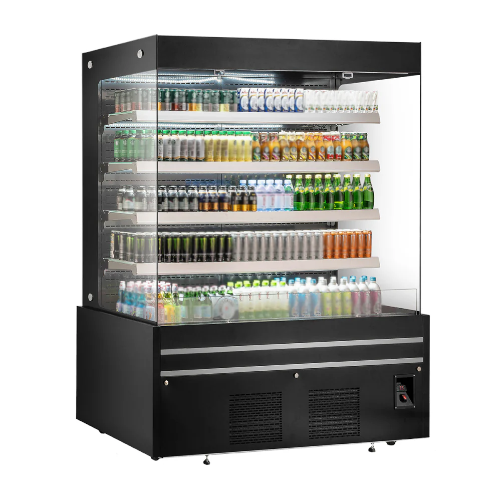 EFI CGOMB-6080 60" Black Straight Refrigerated Open Air Merchandiser - 33.9 Cu. Ft.