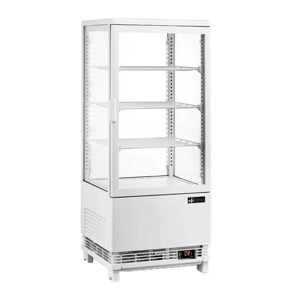 EFI CGSM-1738-W 17" White Square Glass Floor Refrigerated Display Case - 2.8 Cu. Ft.