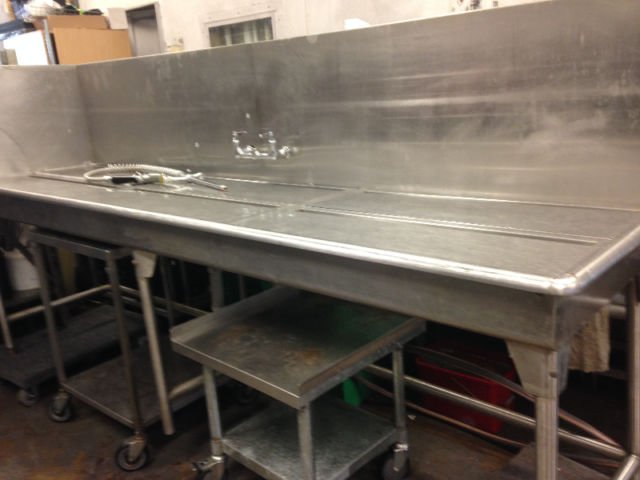Commercial Stainless Steel Preparation Sink-Table