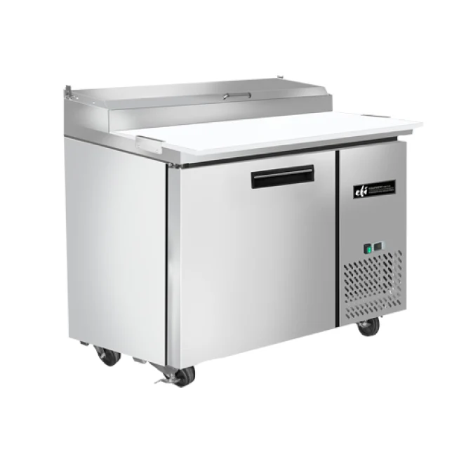 EFI CPDR1-44VC-L 44" Left-Hand 1-Door Stainless Steel Refrigerated Pizza Prep Table - 9.7 Cu. Ft.