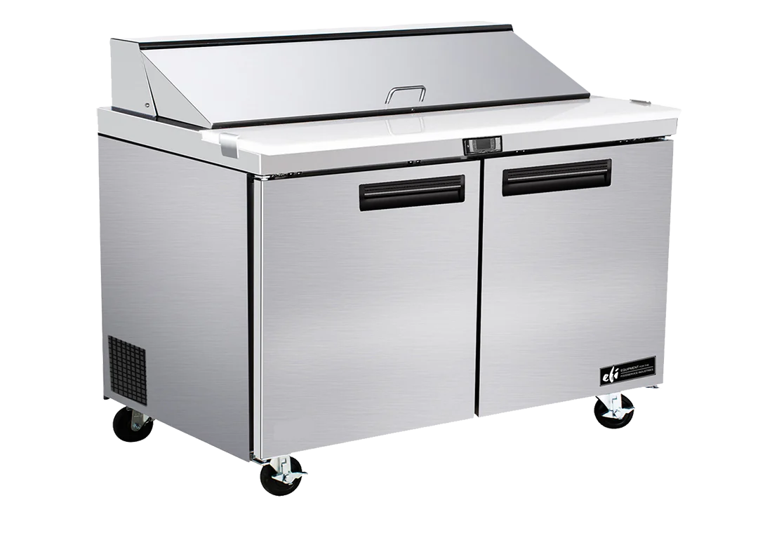 EFI CSDR2-36VC 36" 2-Door Stainless Steel Salad / Sandwich Refrigerated Prep Table - 8.6 Cu. Ft.