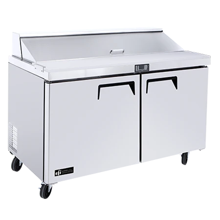 EFI CSDR2-48VC 48" 2-Door Stainless Steel Salad / Sandwich Refrigerated Prep Table 13.4 Cu. Ft.
