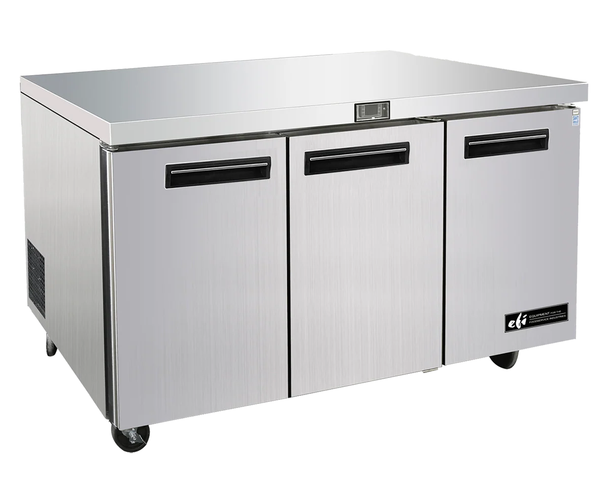 EFI CUDR3-72VC 72" Solid 3-Door Stainless Steel Undercounter Refrigerator - 21.1 Cu. Ft.