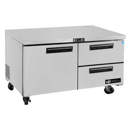 EFI CUDW2-60VC 60" Solid 1-Door and 2-Drawer Stainless Steel Undercounter Refrigerator - 17.9 Cu. Ft.