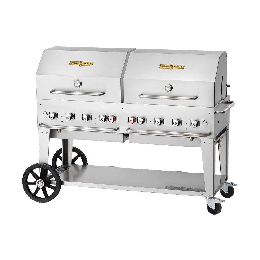 Crown Verity CV-MCB-60RDP-LP 60" Mobile BBQ Grill with Roll Dome Package - Liquid Propane