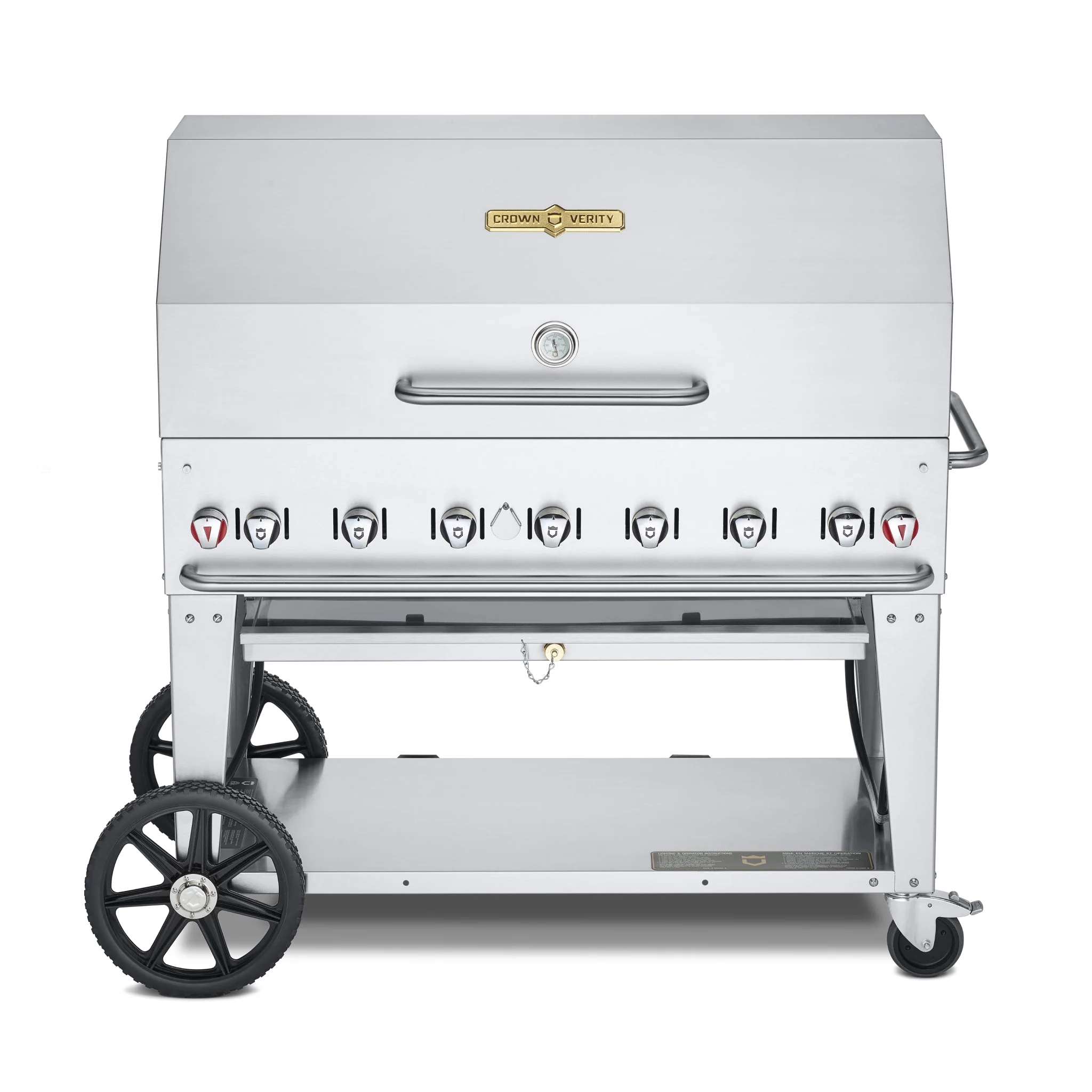 Crown Verity CV-MCB-48RDP-LP 48" Mobile BBQ Grill with Roll Dome Package - Liquid Propane