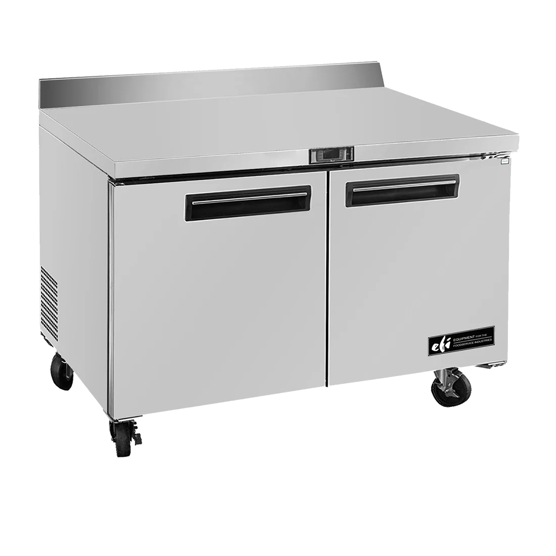 EFI CWDR2-36VC 36" 2-Door Stainless Steel Worktop Refrigerator with Backsplash