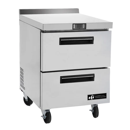 EFI CWDW2-27VC 27" 2-Drawer Stainless Steel Worktop Refrigerator with Backsplash