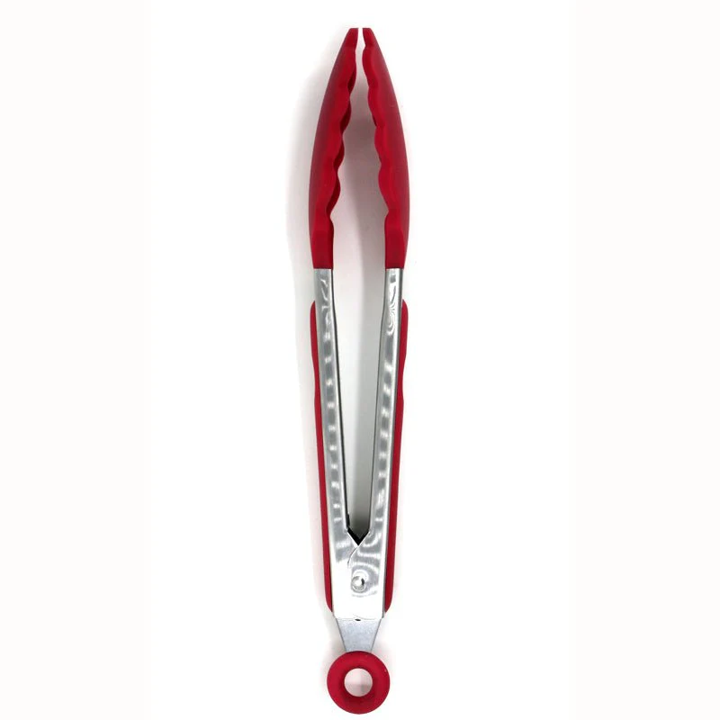 Danesco 1366581RD 10.5" Red Silicone Locking Tongs