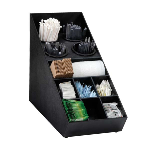 Dispense-Rite - Countertop Flatware & Condiment Organizer w/ 13 Compartments - SWCH-1BT
