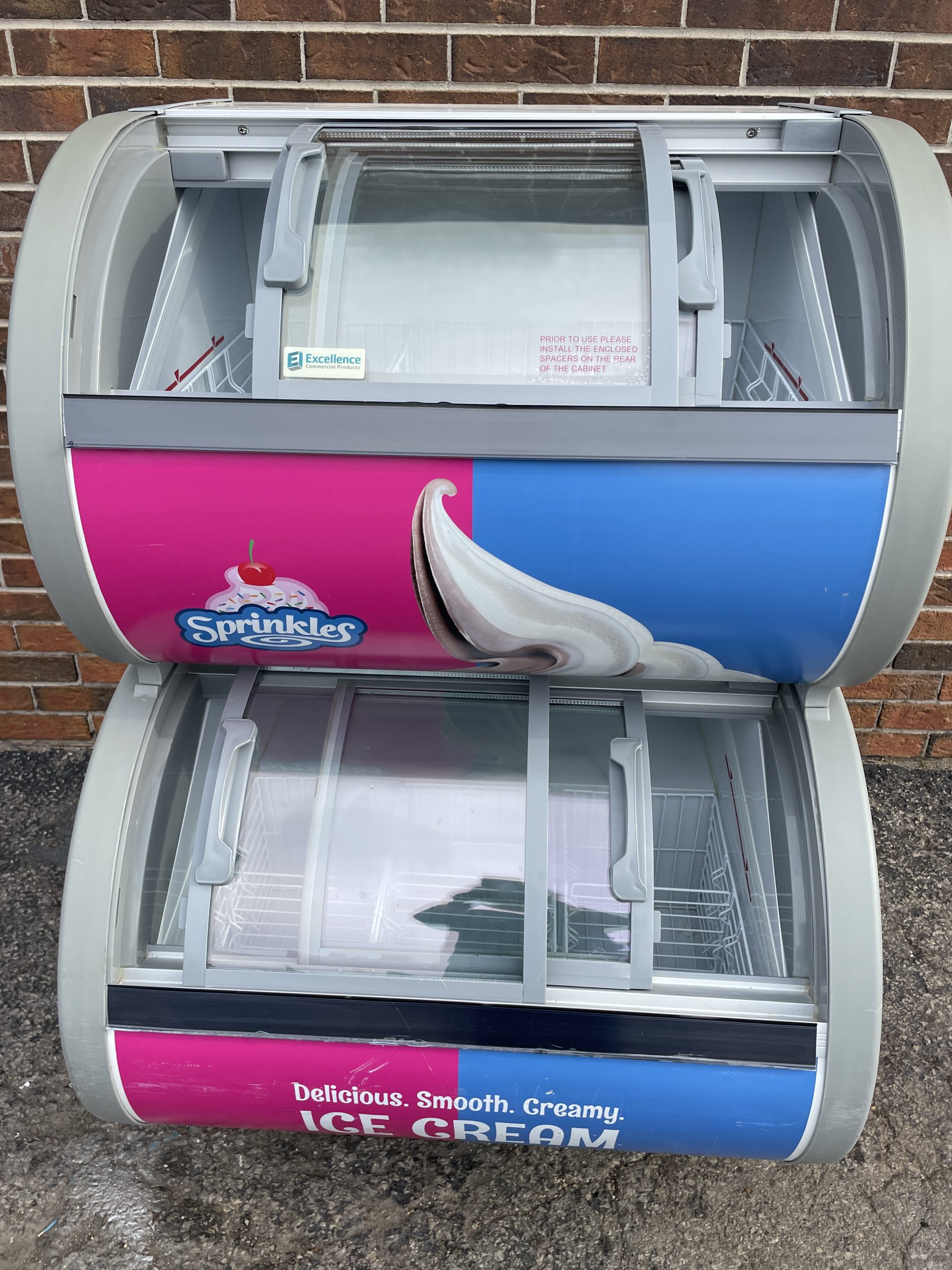 Double Stack Freezer Frozen Food Ice Cream Merchandiser