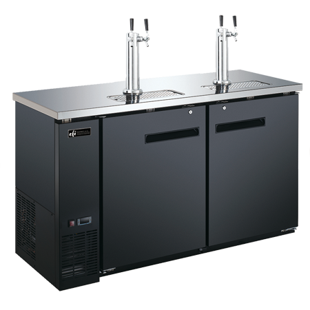 EFI Sales - 61" Black Back Bar Direct Draw Cooler w/ 4 Taps - CBBDD2-60CC
