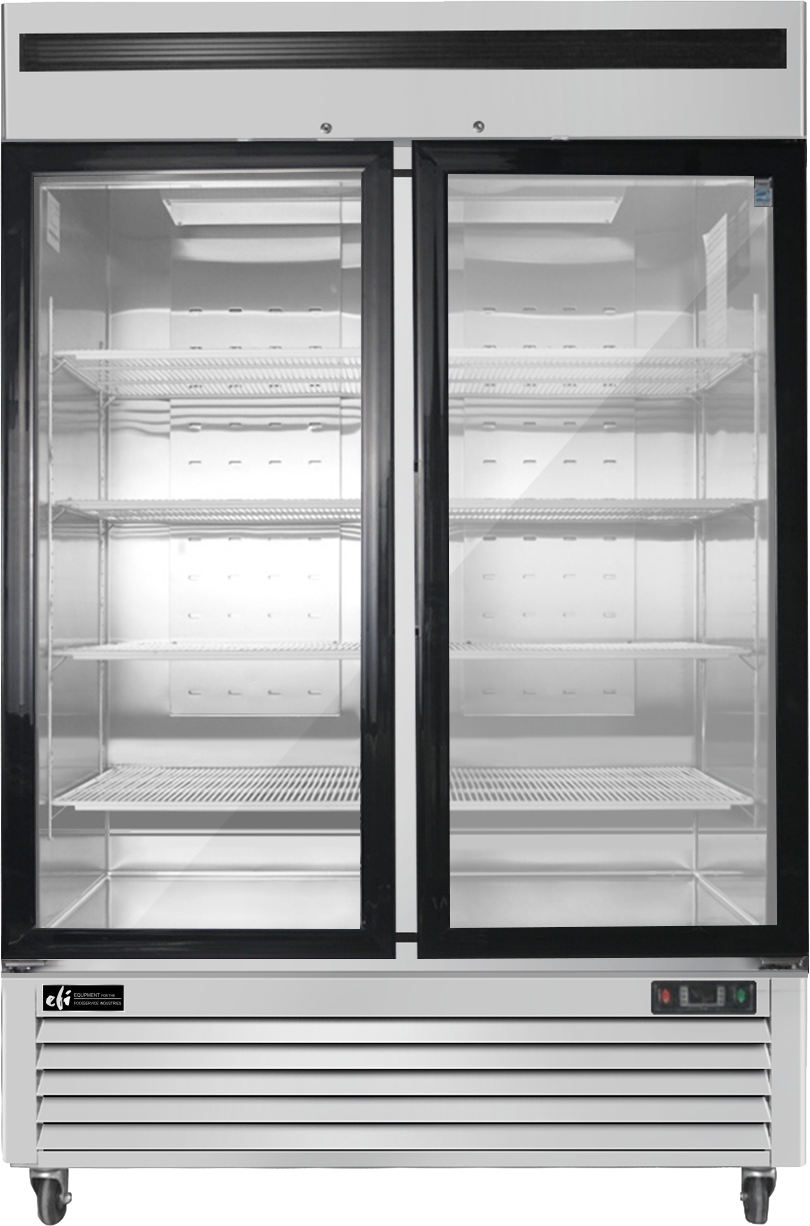 EFI Sales - 54" Stainless Steel Freezer Showcase w/ 2 Glass Doors - FI2-54GDSVC