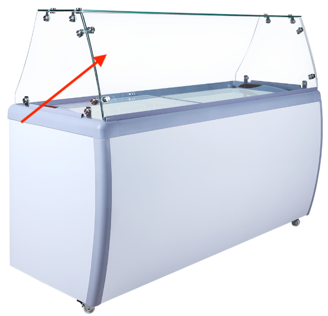 EFI Sales - Sneeze Guard for 71" White Ice Cream Dipping Display Freezer - FICD-71-SG
