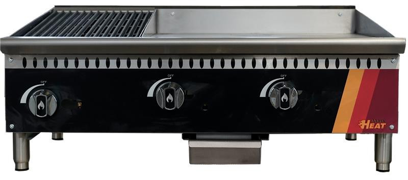 EFI Sales - 36" Liquid Propane Cooktop w/ 24" Griddle & 12" Charbroiler - HCT36-12CH-24GM-P
