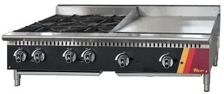 EFI Sales - 48" Natural Gas Cooktop w/ 24" Griddle & 24" Hotplate - HCT48-24HP-24GM-N