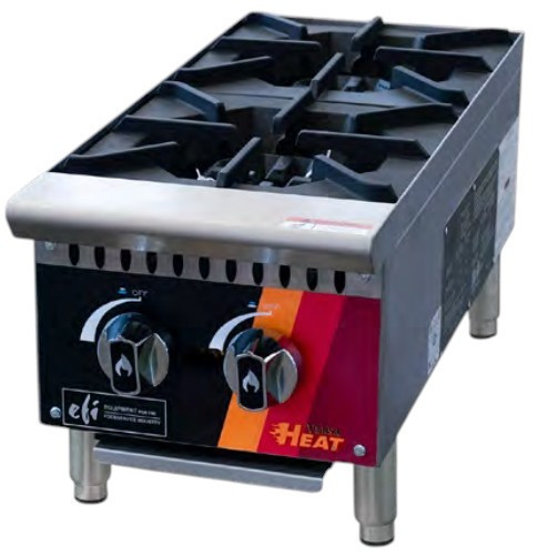 EFI Sales - 12" Liquid Propane Hot Plate w/ 2 Open Burners - HHP12-2B-P