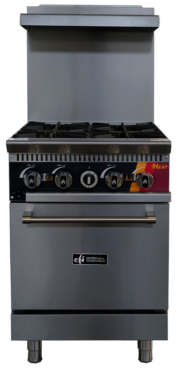 EFI Sales - 24" Liquid Propane Range w/ 1 Convection Oven & 4 Open Burners - HRG24-4B-CV-P