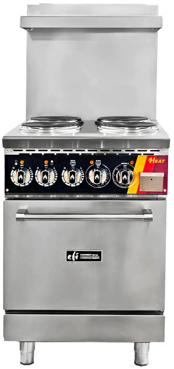 EFI Sales - 24" Electric Range w/ 1 Oven & 4 Burners - HRG24-4B-ELC