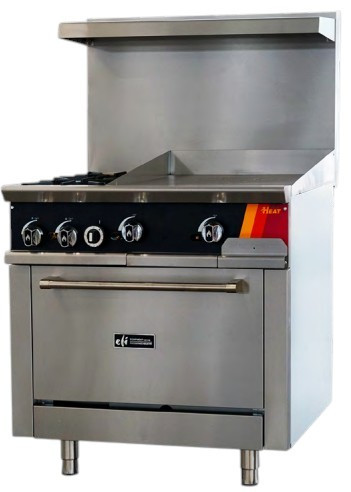 EFI Sales - 36" Liquid Propane Range w/ 1 Oven, 2 Open Burners & 24" Griddle - HRG36-24GM-2B-P