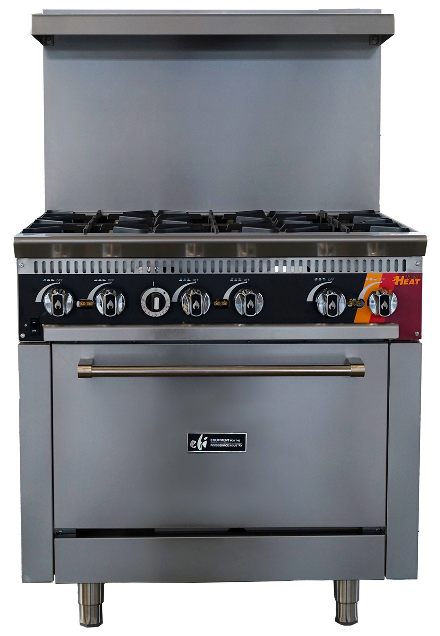 EFI Sales - 36" Natural Gas Range w/ 1 Convection Oven & 6 Open Burners - HRG36-6B-CV-N
