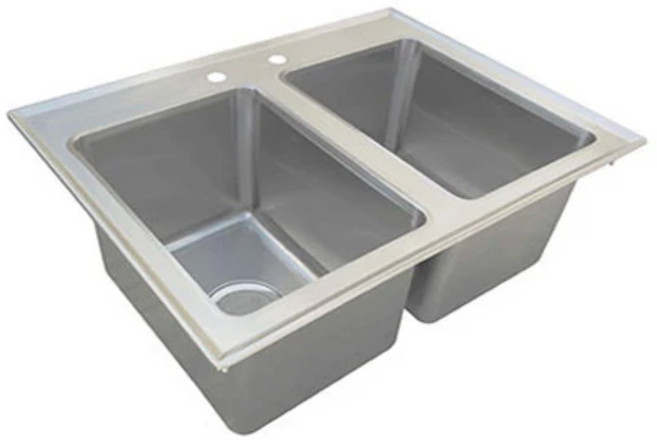 EFI Sales - Double Bowl Drop In Sink w/ 10" Depth - SIHD819-10-2