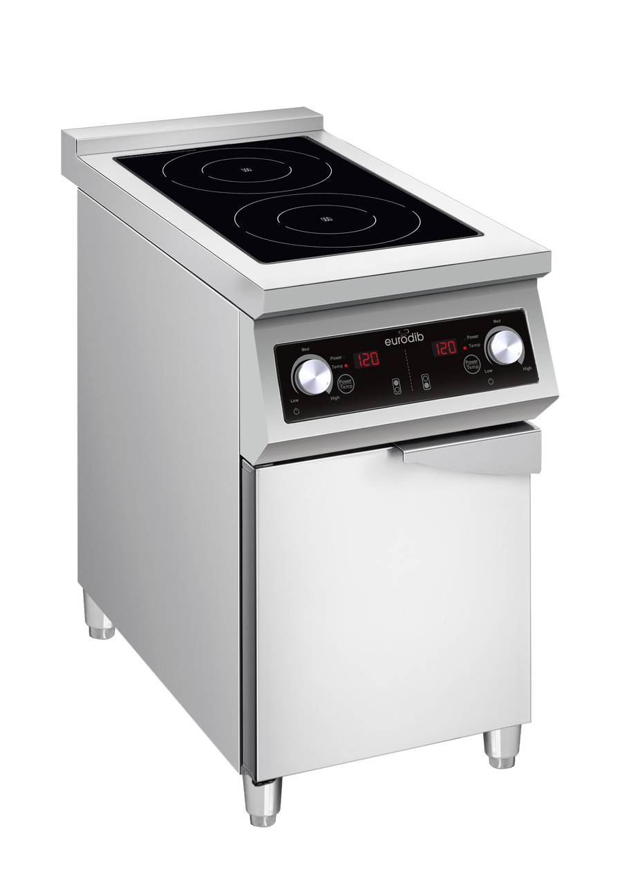 Eurodib - Freestanding 2 Burner Commercial Induction Cooktop w/ Cabinet - FCIHD235D3PH