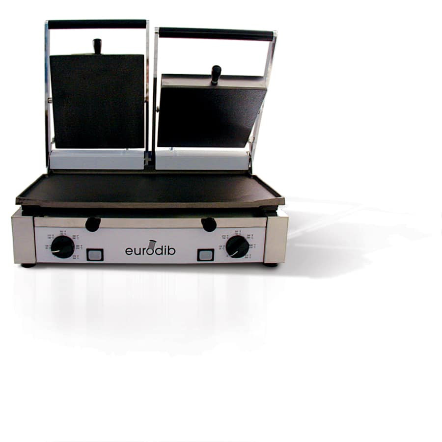 Eurodib - PD Double Electric Panini Grill 220V w/ Flat Top & Bottom - SMSPDF3000220