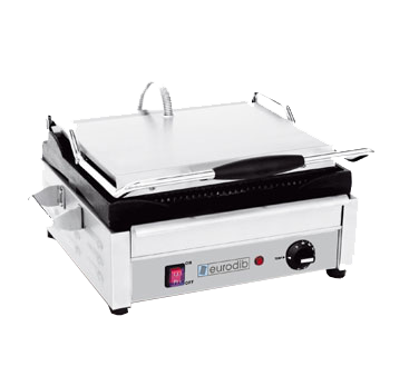 Eurodib - Grooved Commercial Panini Grill 14.8" x 10.9" 120 V 1800 W - SFE02345-120