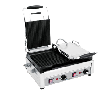 Eurodib - 18" x 11" Panini Grill w/ Left Side Flat Right Side Ribbed - SFE02375-240