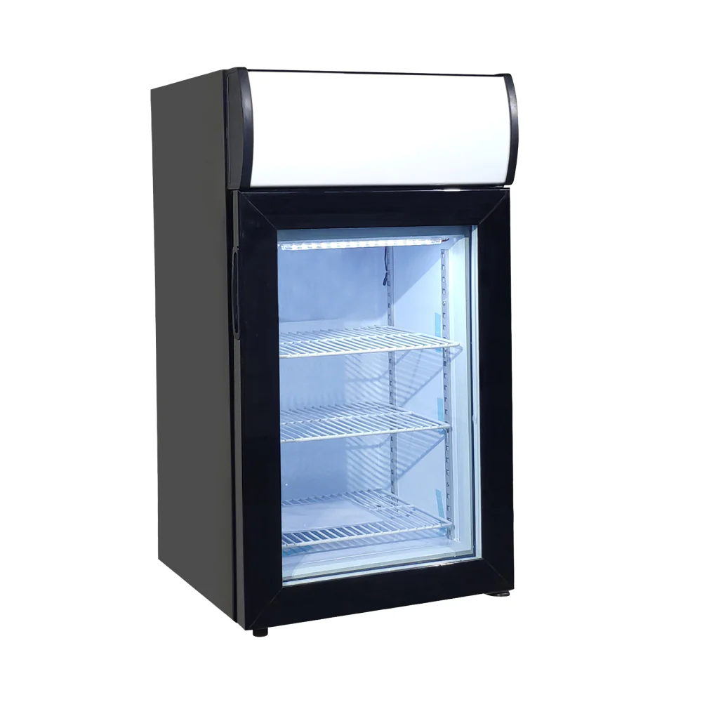 EFI F1-50GDCT-L 18" Single Glass Door Countertop Merchandiser Freezer with Light Box - 1.7 Cu. Ft.