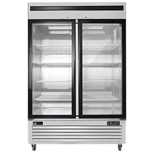 EFI F2-54GDSVC 54" Bottom-Mount Glass 2-Door Reach-In Freezer - 44.8 Cu. Ft.