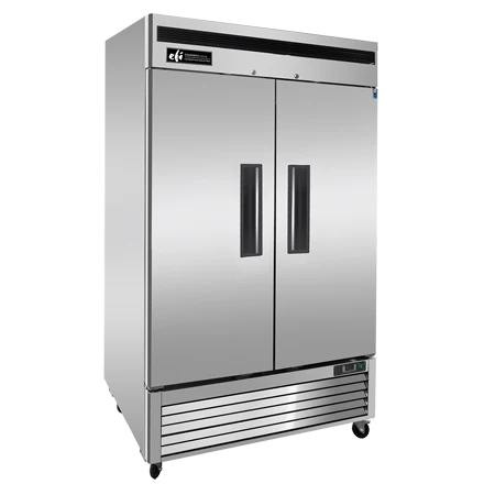 EFI F2-54VC 54" Bottom-Mount 2-Door Stainless Steel Reach-In Freezer - 43.5 Cu. Ft.