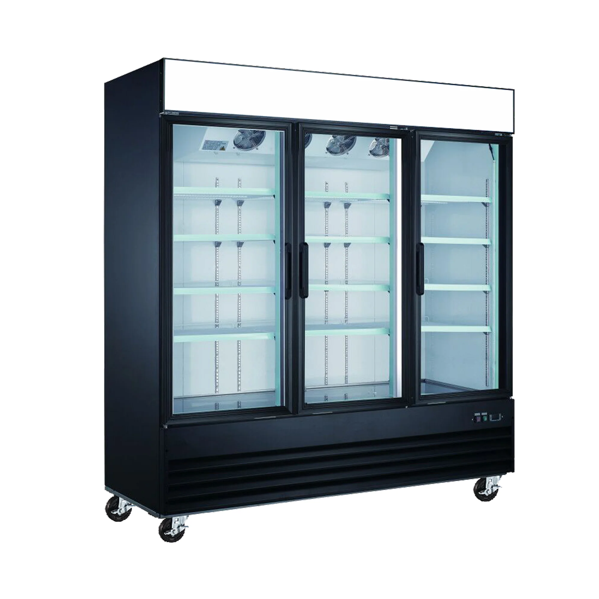 EFI F3-78GDVCX 78" X-Line Glass 3-Door Merchandiser Freezer - 53 Cu. Ft.