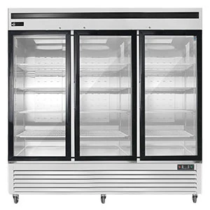 EFI F3-82GDSVC 82" Bottom-Mount Glass 3-Door Reach-In Freezer - 74.5 Cu. Ft.