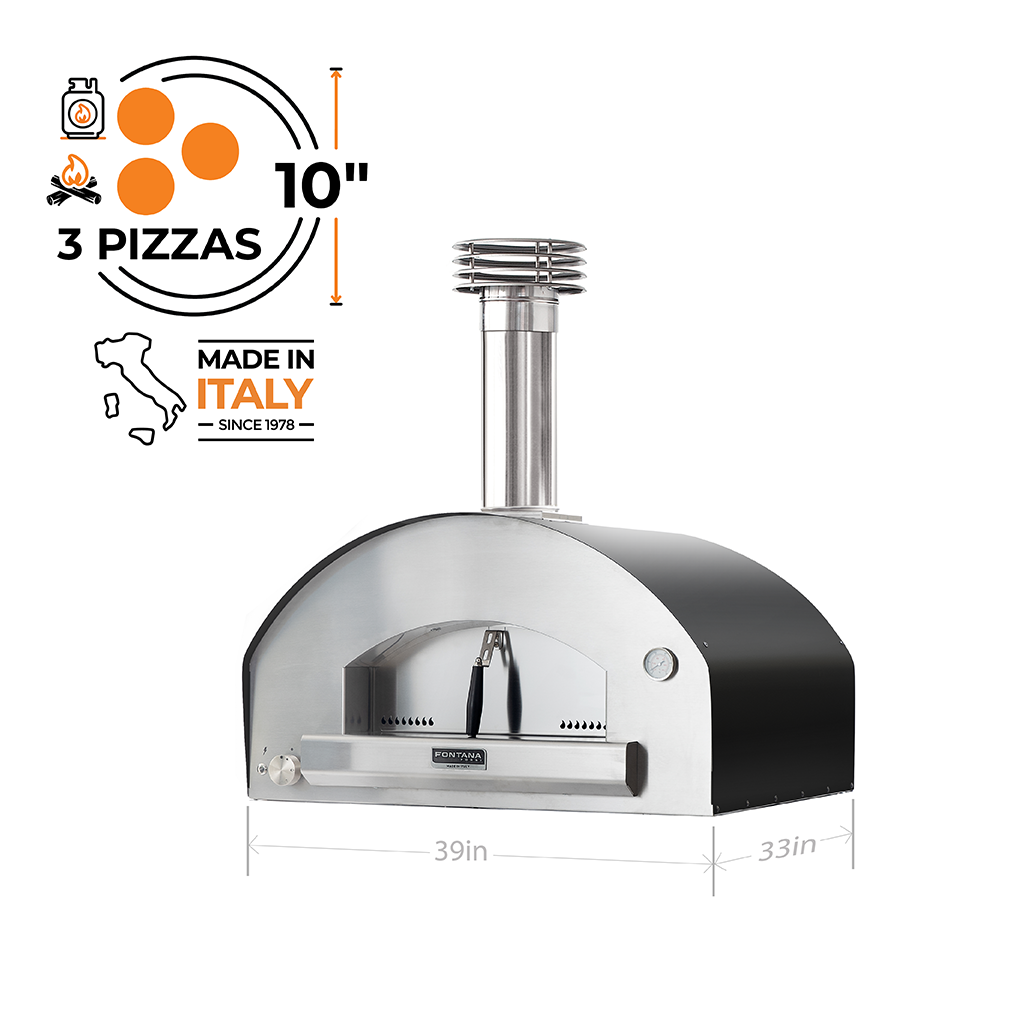 Fontana - Firenze Grey Hybrid Propane & Wood Oven - FTFIR-H-A