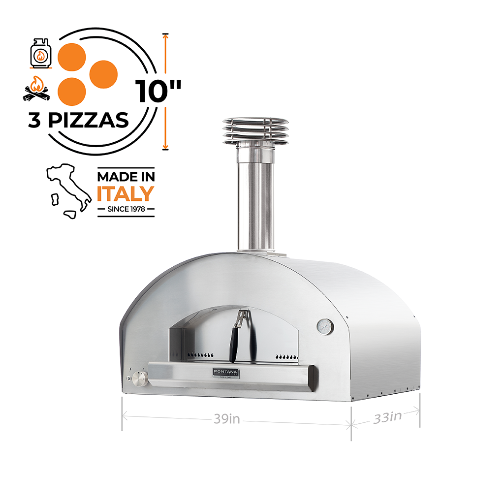 Fontana - Firenze Stainless Hybrid Propane & Wood Oven - FTFIR-H-S