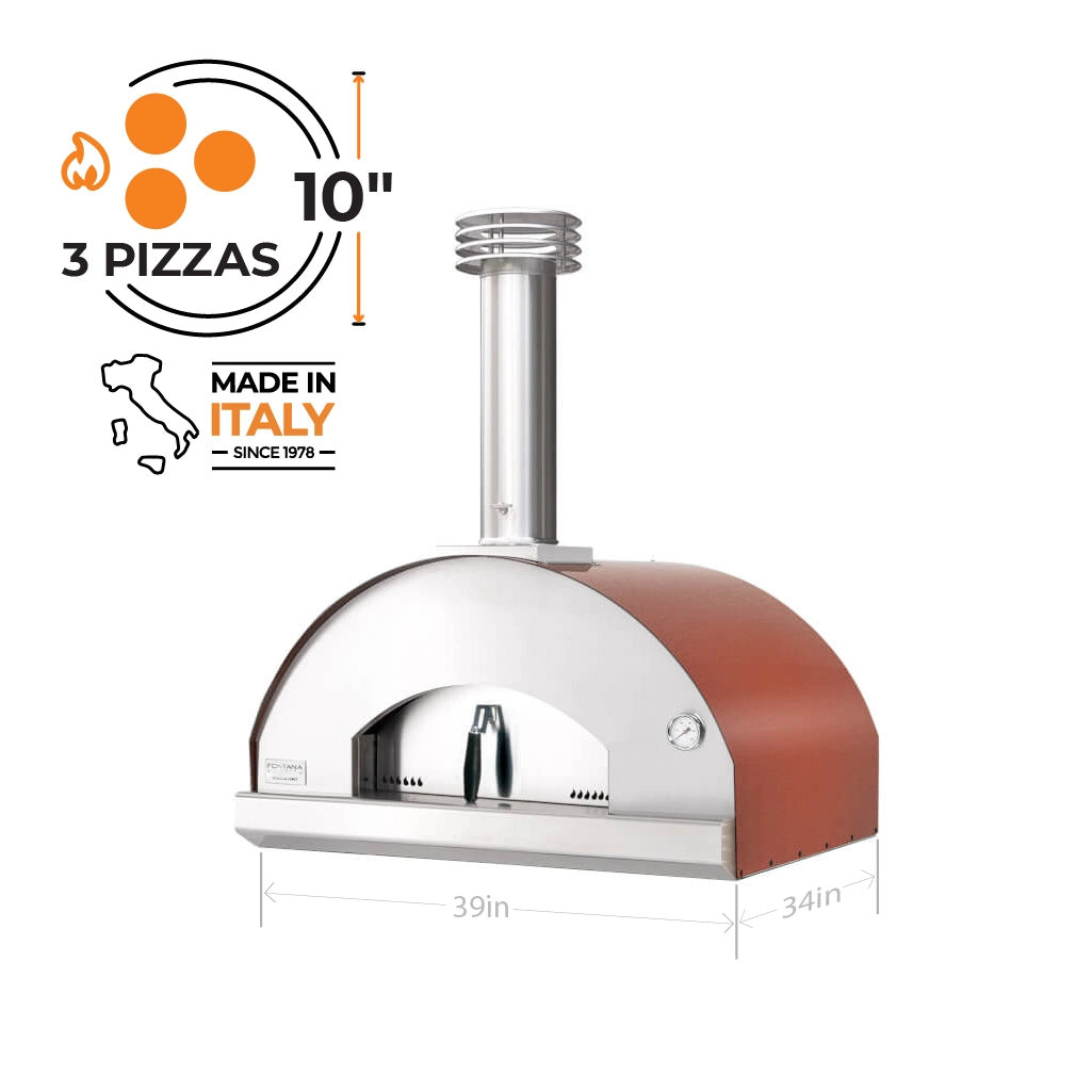 Fontana - Mangiafuoco Red Wood-Fired Oven - FTMF-R