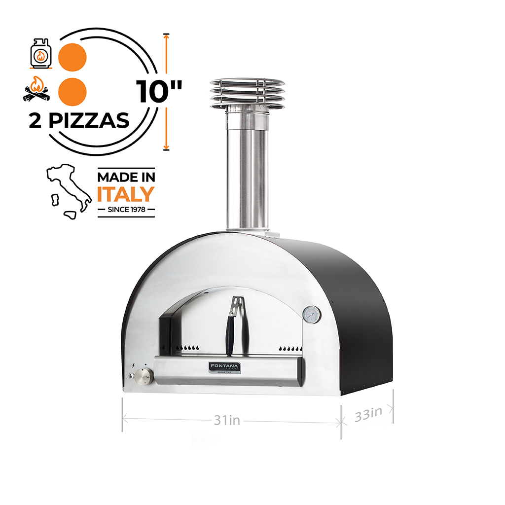 Fontana - Napoli Grey Hybrid Propane & Wood Oven - FTNAP-H-A