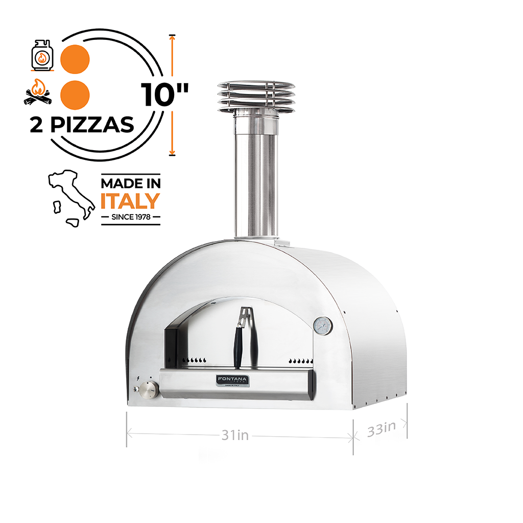 Fontana - Napoli Stainless Hybrid Propane & Wood Oven - FTNAP-H-S