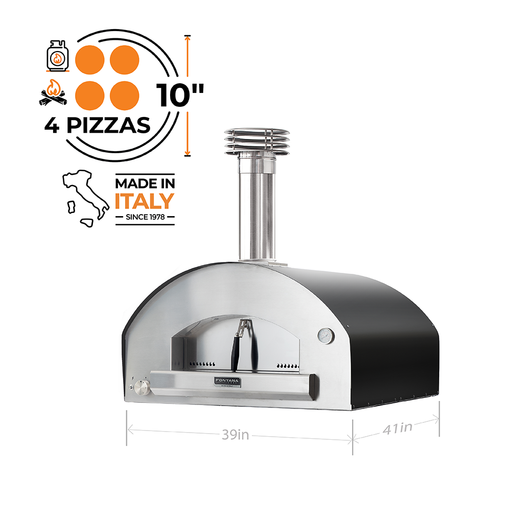 Fontana - Roma Grey Hybrid Propane & Wood Oven - FTROM-H-A