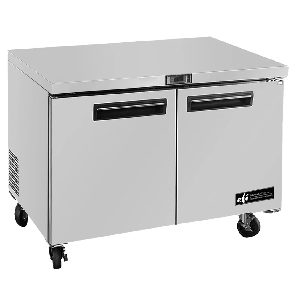 EFI FUDR2-36VC 36" Solid 2-Door Stainless Steel Undercounter Freezer - 8.2 Cu. Ft.